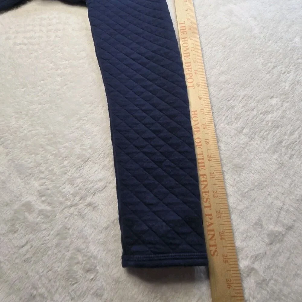 Duluth Pullover Sweater Mens Medium Blue Quilted Snap Button Long Sleeve
